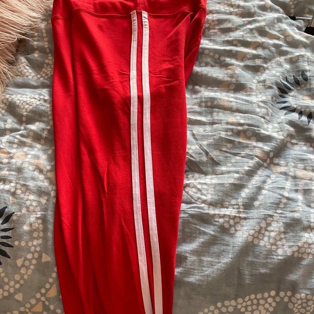 Striped Red Leggings